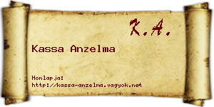 Kassa Anzelma névjegykártya